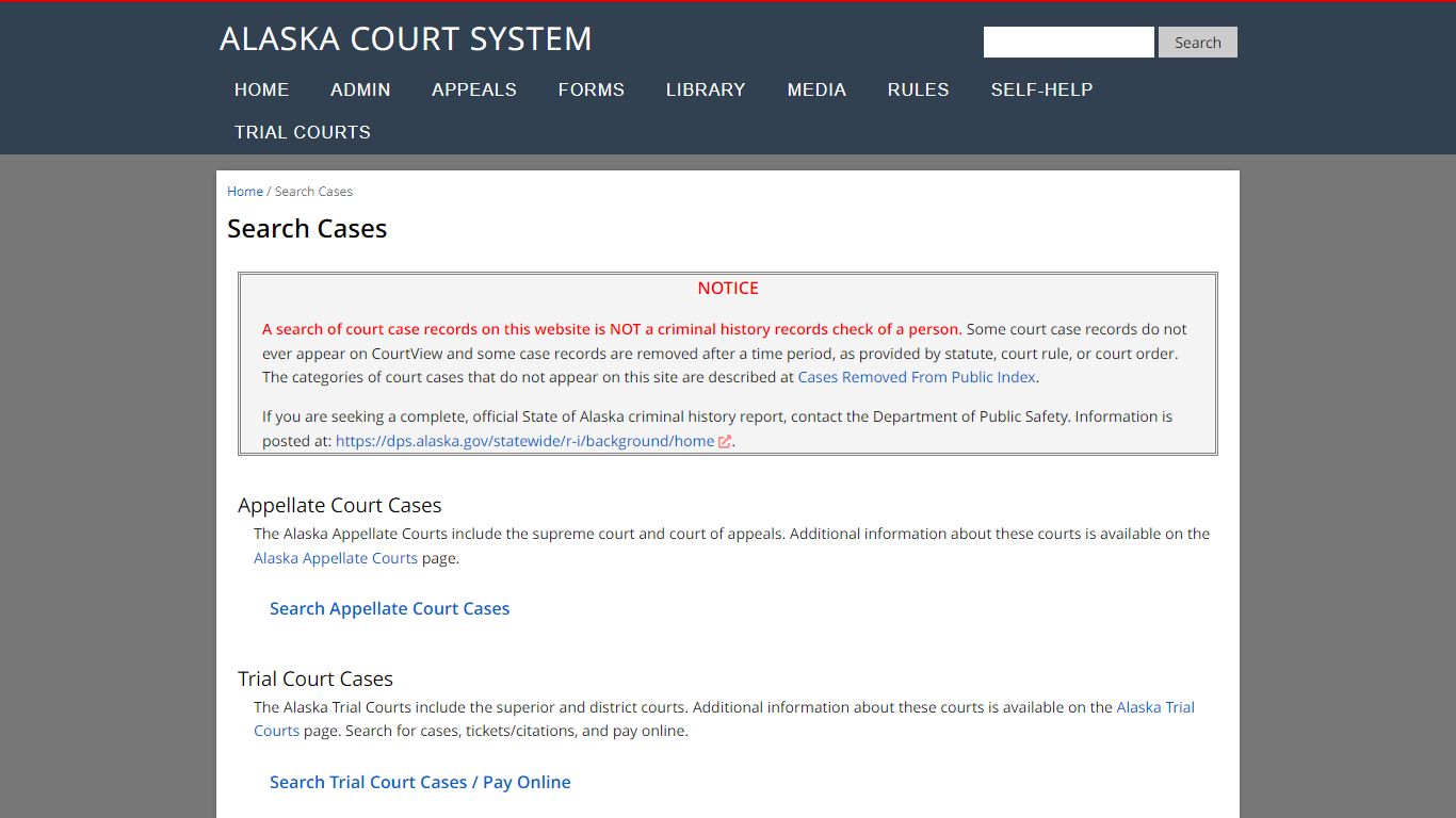 Search Cases - Alaska Court System